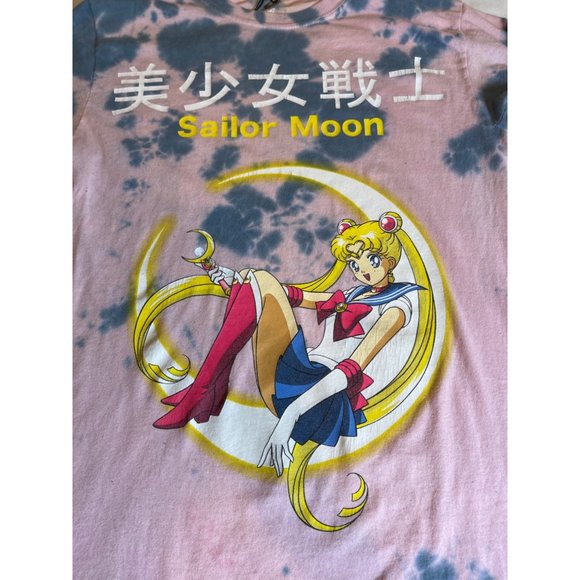 Rare Sailor Moon Tie Dye Pink Anime Long Sleeve T-shirt Women’s Size Small - Picture 3 of 5